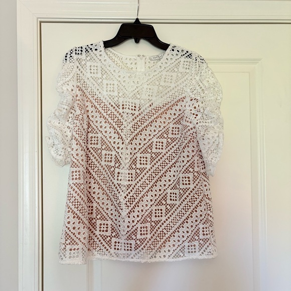 NWT Endless Rose Women’s White Embroidered Lace Blouse - Picture 3 of 12